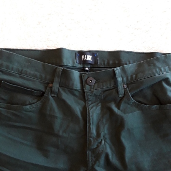 PAIGE | NWOT High Rise Lennox Jungle Green Jeans 25" Inseam - Picture 3 of 5